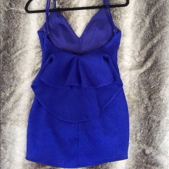 Luxxel Dresses Blue Mini Dress With Drapes Back Poshmark